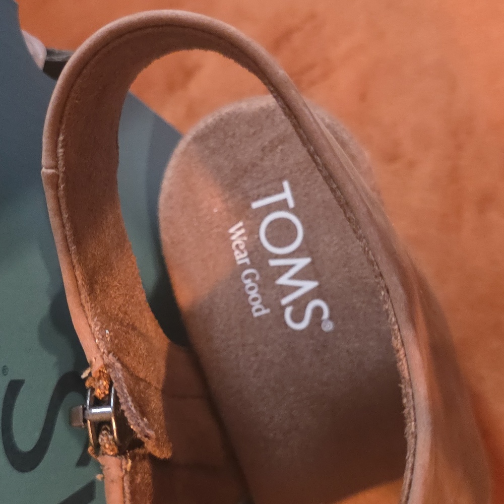 TOMS Women's Brown Wedge Sandals - Picture 10 of 16
